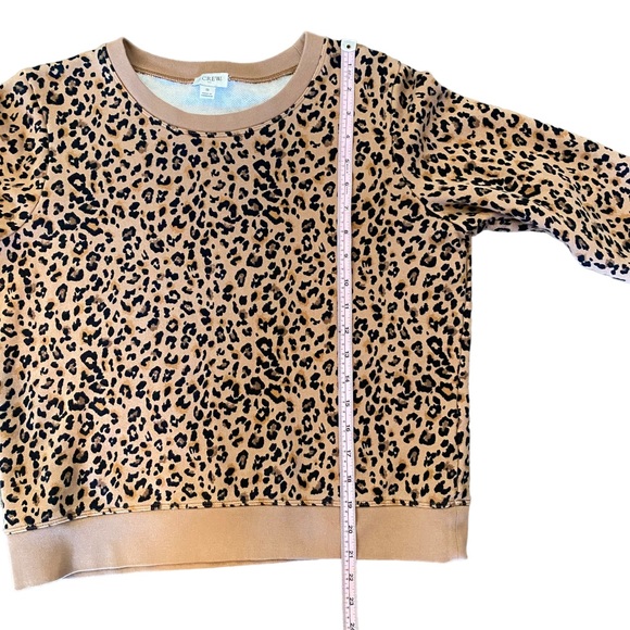 J. Crew Leopard Crew Neck Sweatshirt Small - Picture 6 of 10